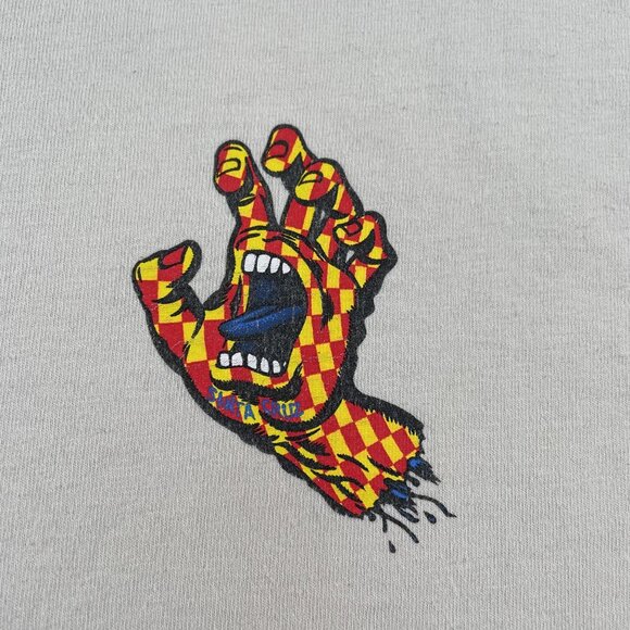 Santa Cruz T-Shirt Mens XXL Arch Checkered Screaming Hand Tee - Picture 4 of 6